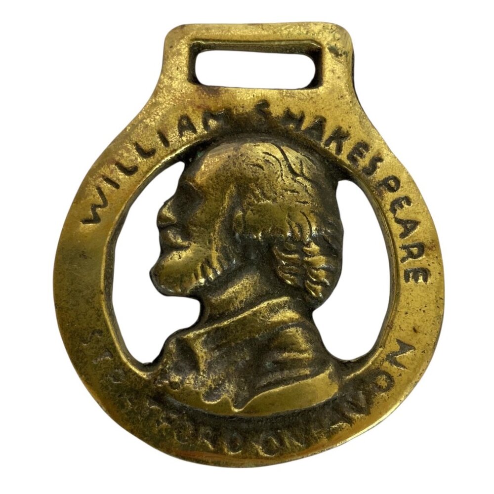 Vintage William Shakespeare Horse Brass Harness Medallion Stratford on Avon